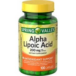 Acido Alpha Lipoico 200 mg con 100 cap - Antioxidante  spring valley precio mexico