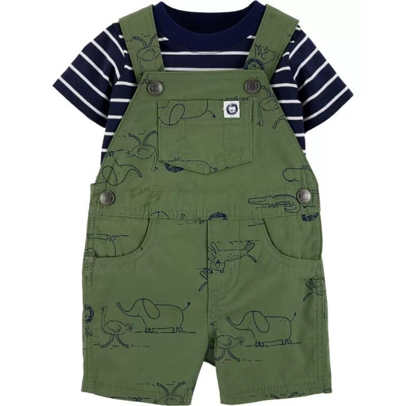 Playera y Peto de short de animales - Carters - $ 430