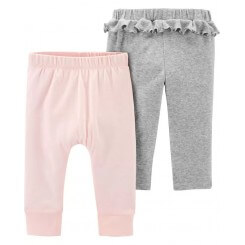 Par de pantalones para niña de 12 meses. Marca: carters y envios a todo Mexico. Color: rosa y gris.