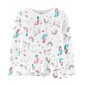 Camiseta de jersey Sirenas y Unicornios para niña en color blanco. Talla: 12 meses. Marca: Carters.