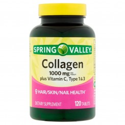 Tabletas de colágeno con Vitamina C. Mejora el aspecto de tu cabello, uñas y piel. De la marca Spring Valley