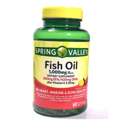 Fish Oil aceite de pescado de la marca spring valley. disponible para envio a todo mexico.