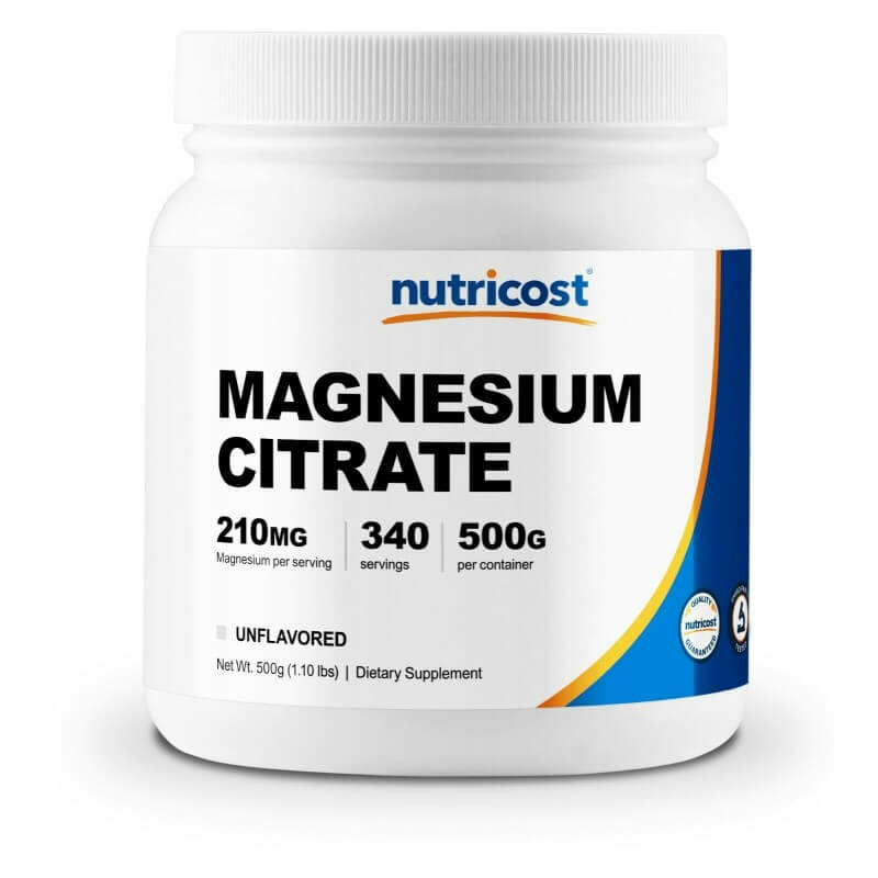 Citrato de Magnesio en Polvo -210 mg - 500 grs - Nutricost - $ 845